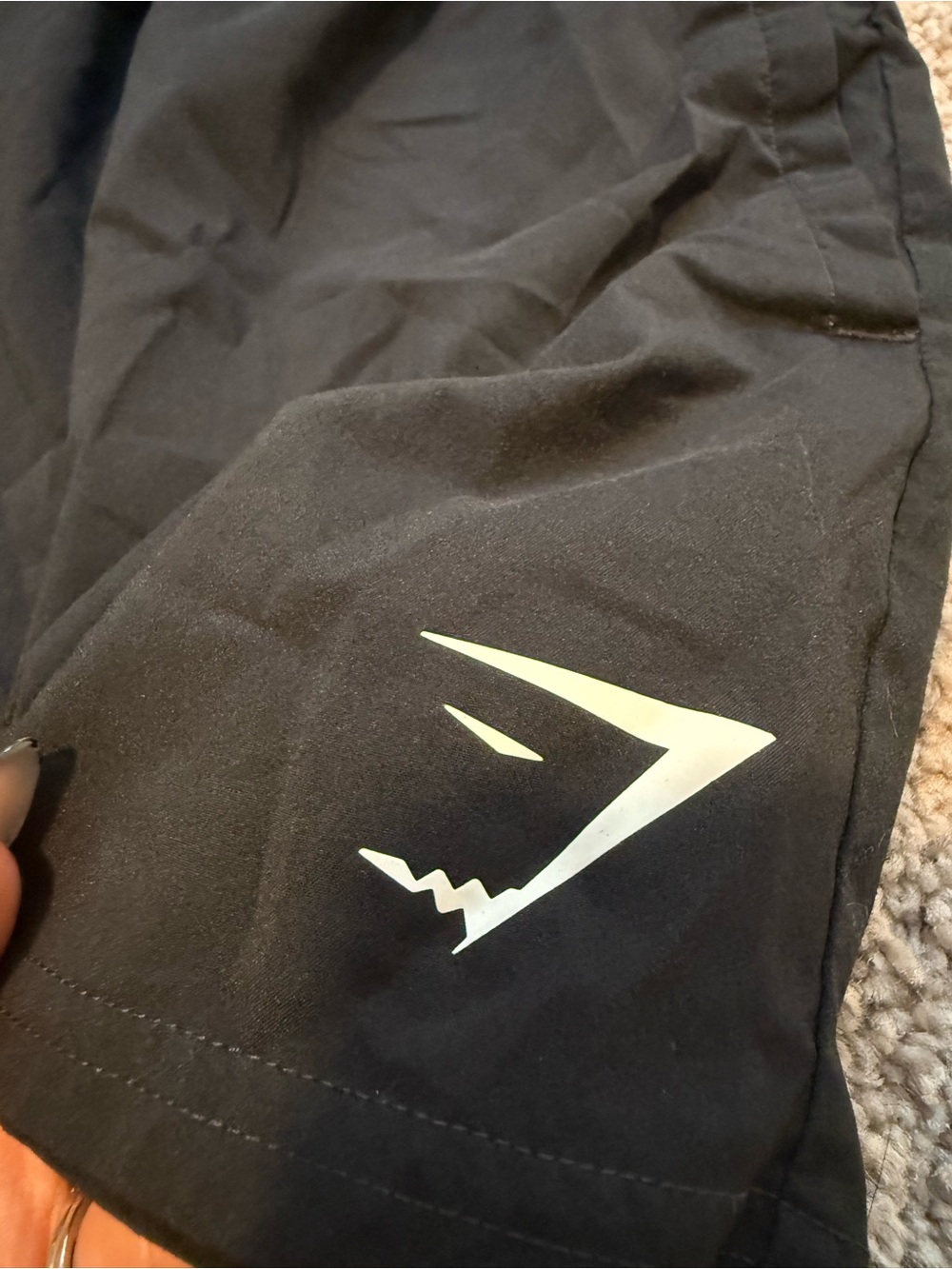Gymshark Black Shorts with White Tag Detail - Picture 2 of 4
